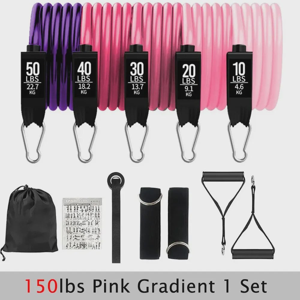 Verstelbare Weerstandsbanden Set (20-200 LBS) voor Krachttraining & Fitness