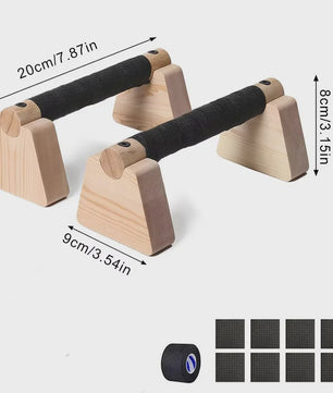 Houten Push-Up Bars & Parallettes voor Thuis Workout - Stabiliteit en Comfort