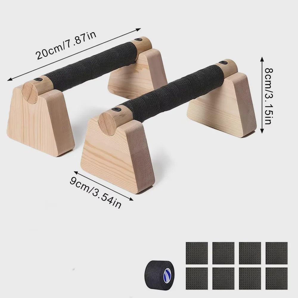 Houten Push-Up Bars & Parallettes voor Thuis Workout - Stabiliteit en Comfort