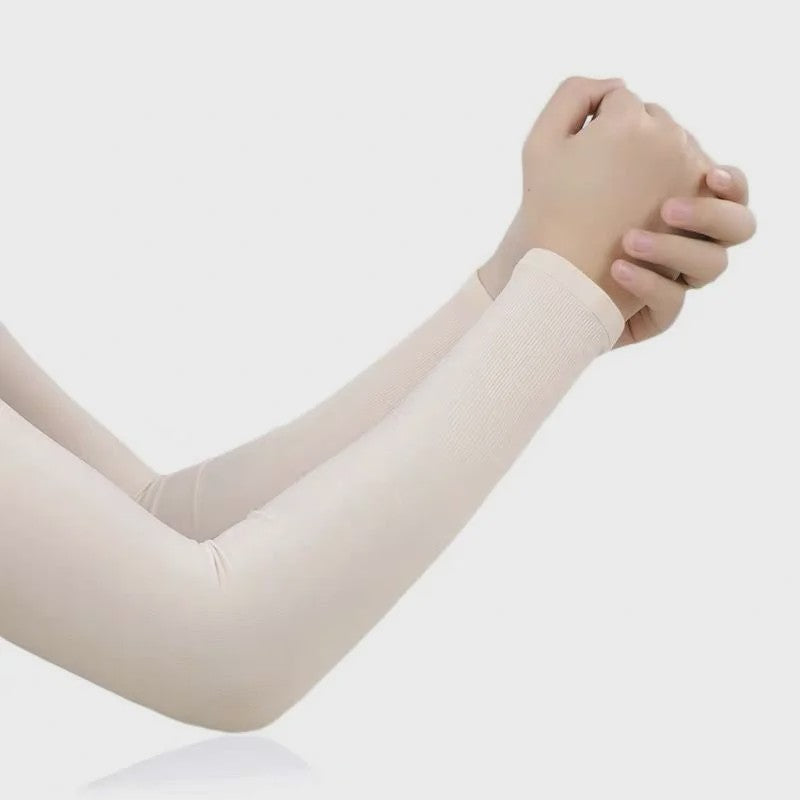 Zomer Arm Sleeves met UV Bescherming - Ademend IJs Zijde, Vingerloos