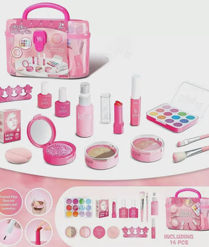 Prinsessen Speel Make-Up Set voor Kinderen - Faux Manicure, Lip Color & Eye Shadow Speelgoed