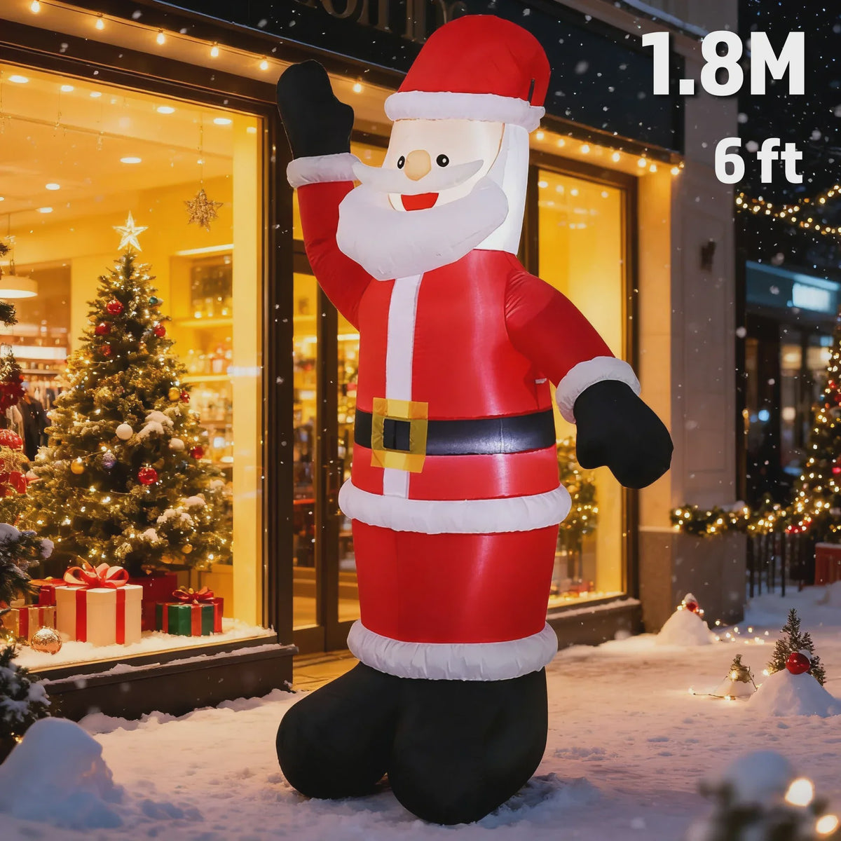 Opblaasbare Kerstman 1.5M - Feestelijke Tuindecoratie met LED Verlichting