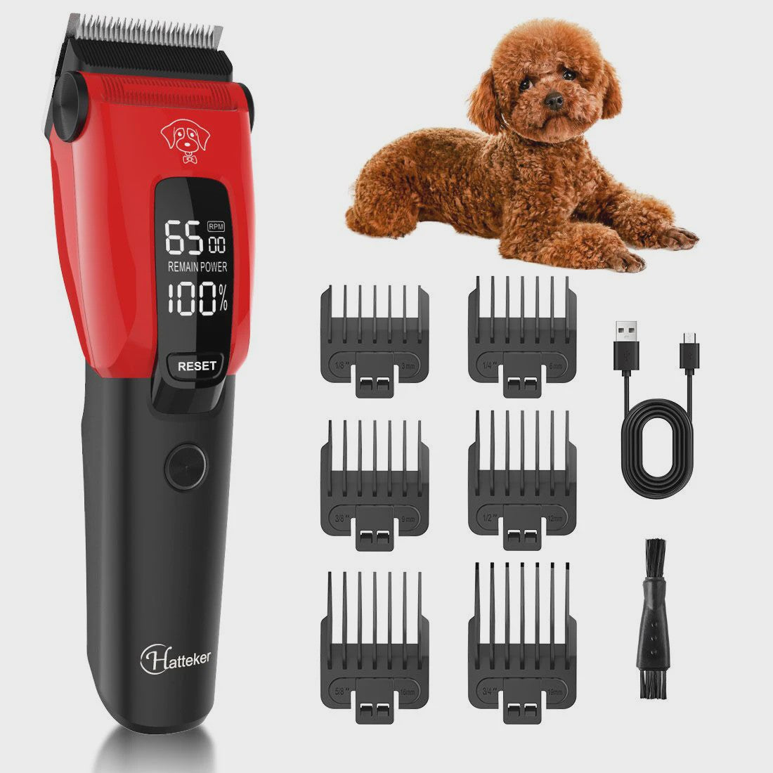 Solimpia Professionele Hond & Kat Trimmer - Krachtige 6500RPM Motor, USB Oplaadbaar, 180 Min Gebruikstijd, Stille Werking