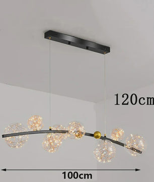 Moderne LED Hanglamp met Kristallen Bollen - Stijlvolle Plafondlamp voor Eetkamer