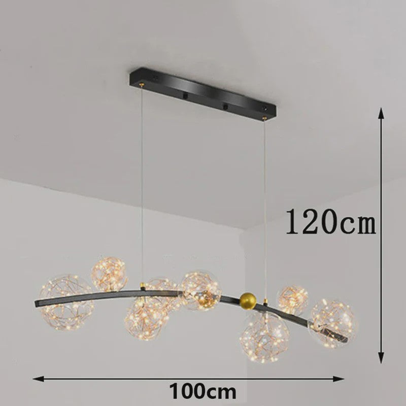 Moderne LED Hanglamp met Kristallen Bollen - Stijlvolle Plafondlamp voor Eetkamer