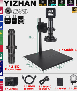 4K UHD Industriële Digitale Microscoop Camera met HDMI & USB voor Soldeerwerk