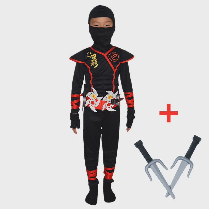 Stoer Zwart Ninja Kostuum voor Kinderen met Accessoires - Perfect voor Feestjes en Halloween
