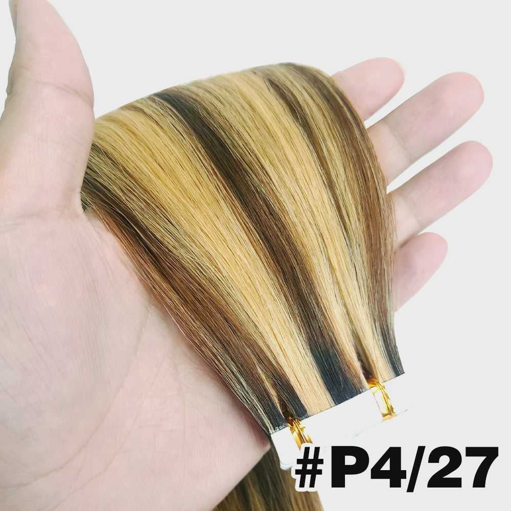 Tape-in Haarverlengingen 100% Echt Menselijk Haar - Kleur #2 - Naadloos & Zacht