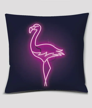 Vrolijke Flamingo Kussenhoes Vierkant - Decoratie voor Bank & Auto