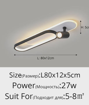 Moderne LED Plafondlamp met Spotlight - Zwart, Wit of Goud - Sfeervolle Verlichting voor Slaapkamer & Studiekamer