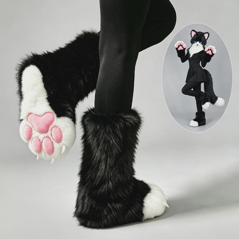 Pluche Poot Laarsjes - Cosplay & Fursuit Kattenpoot Schoenen