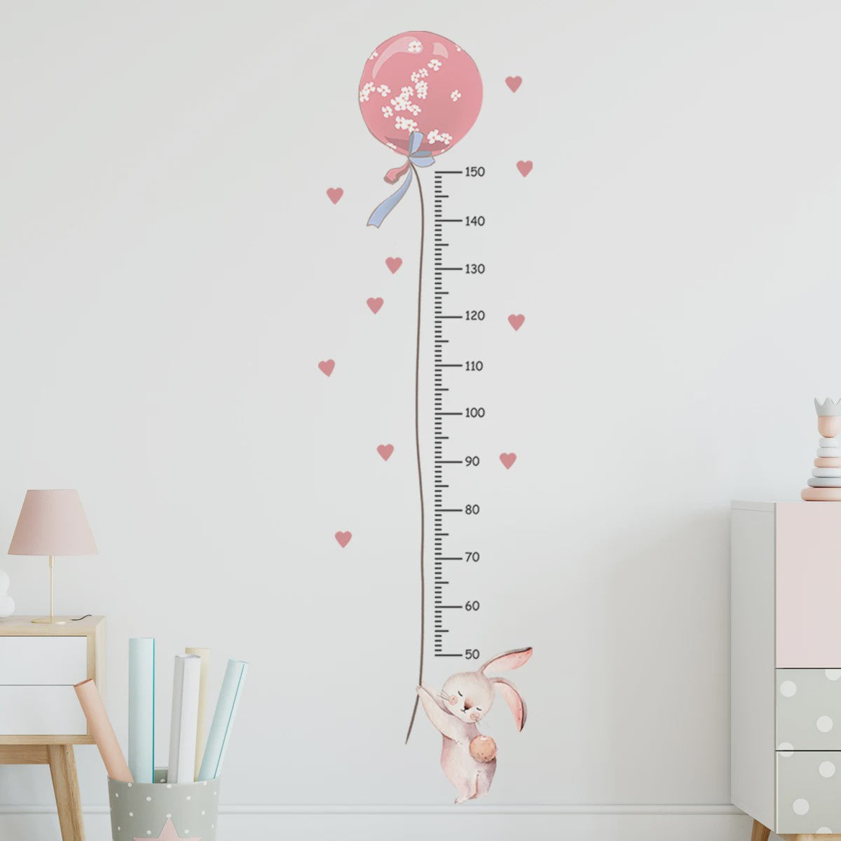 Vrolijke Groeimeter Muursticker met Safari Dieren - Perfect voor de Kinderkamer