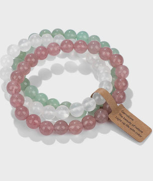 Natuursteen Kristal Kralen Armbanden Set - Amethist & Multi-Layer Combinaties