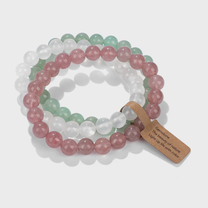 Natuursteen Kristal Kralen Armbanden Set - Amethist & Multi-Layer Combinaties
