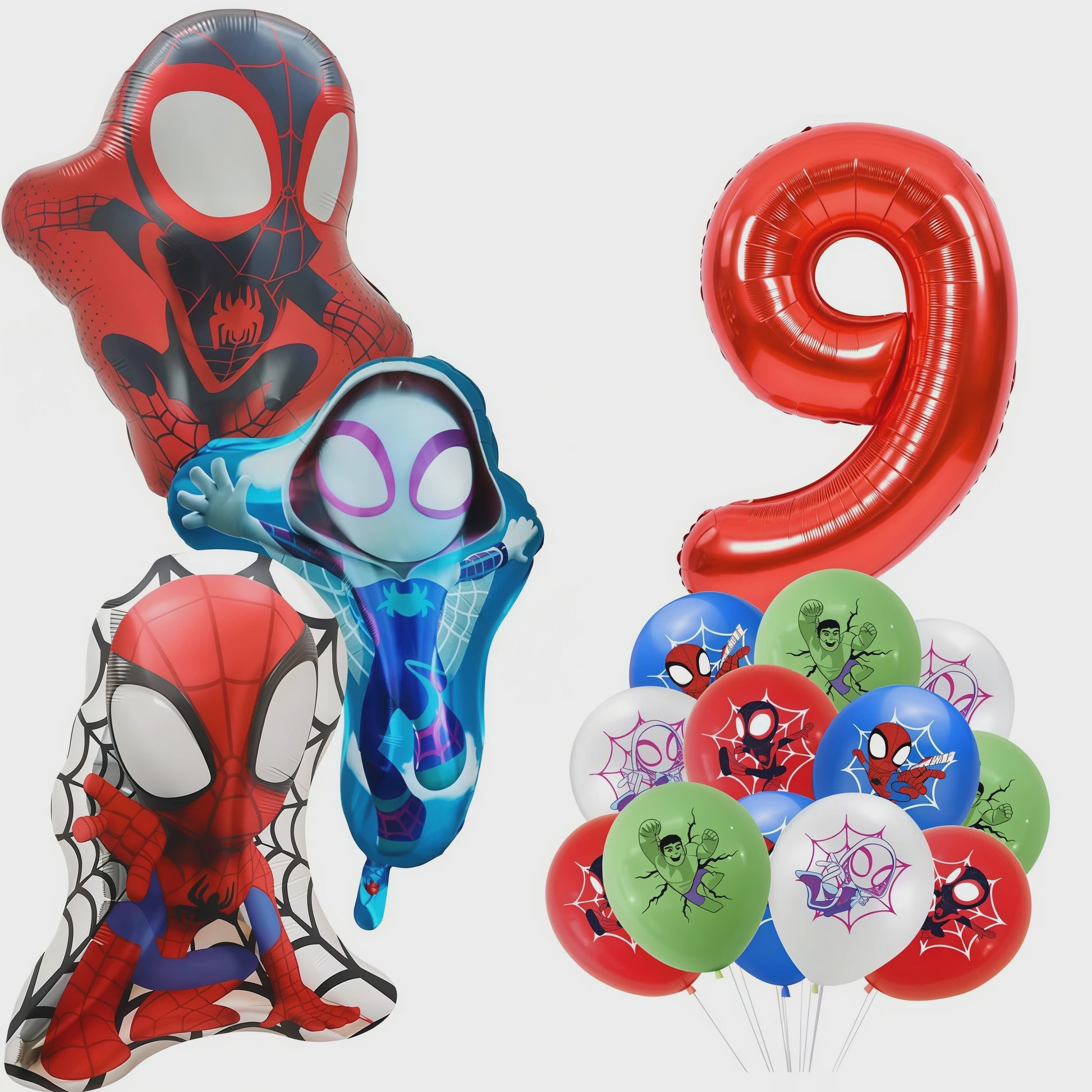 Superheld Folieballonnen Set: Spiderman, Batman, Iron Man & Captain America - Feestdecoratie