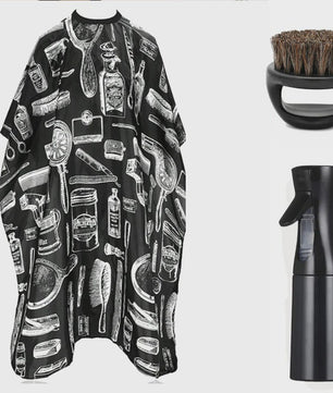 Professionele Barbershop Set: Kapmantel, Kammen, Borstels en Sprayfles