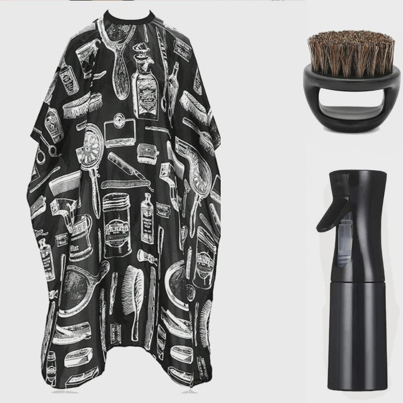 Professionele Barbershop Set: Kapmantel, Kammen, Borstels en Sprayfles