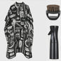 Professionele Barbershop Set: Kapmantel, Kammen, Borstels en Sprayfles