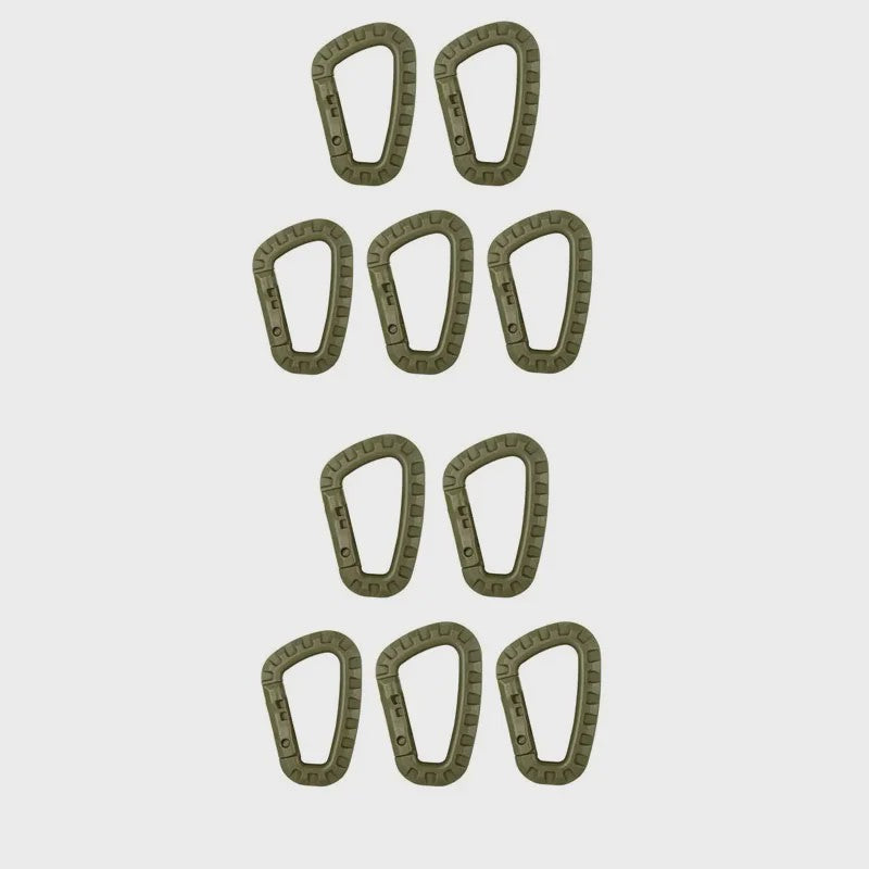 Tactische Karabijnhaak Clips D-Ring Gespen - Set van 1-10 Stuks voor Outdoor & Backpacking