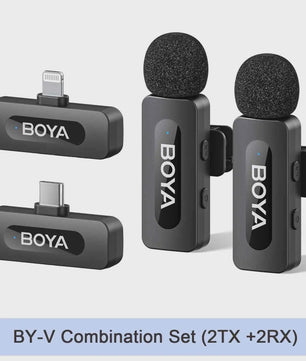 BOYA BY-V Professioneel Draadloos Lavalier Mini Microfoon Systeem voor iPhone & Android