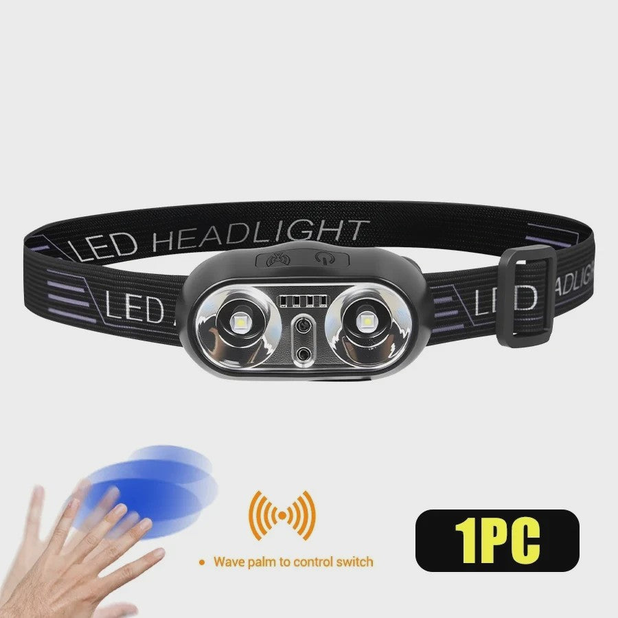Krachtige 5 LED Hoofdlamp met Ingebouwde Batterij - USB Oplaadbaar voor Buitenactiviteiten