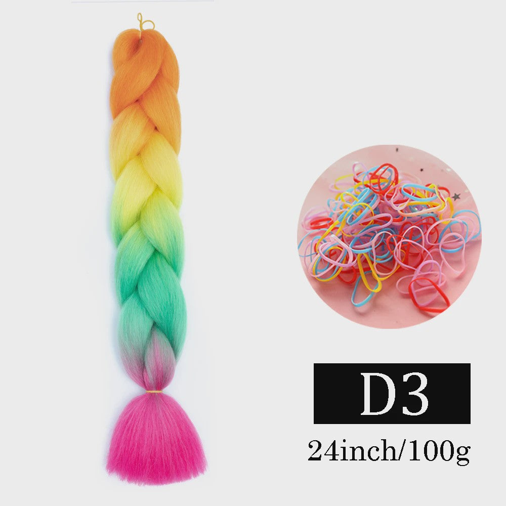 24 Inch Jumbo Braids Haarverlenging - Synthetisch Vlechtkapsel met Ombre Kleuren
