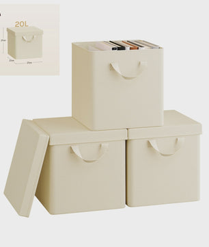 Opvouwbare Opbergbox met Deksel - Set van 3 of 5 - Stoffen Organizer voor Kleding en Speelgoed