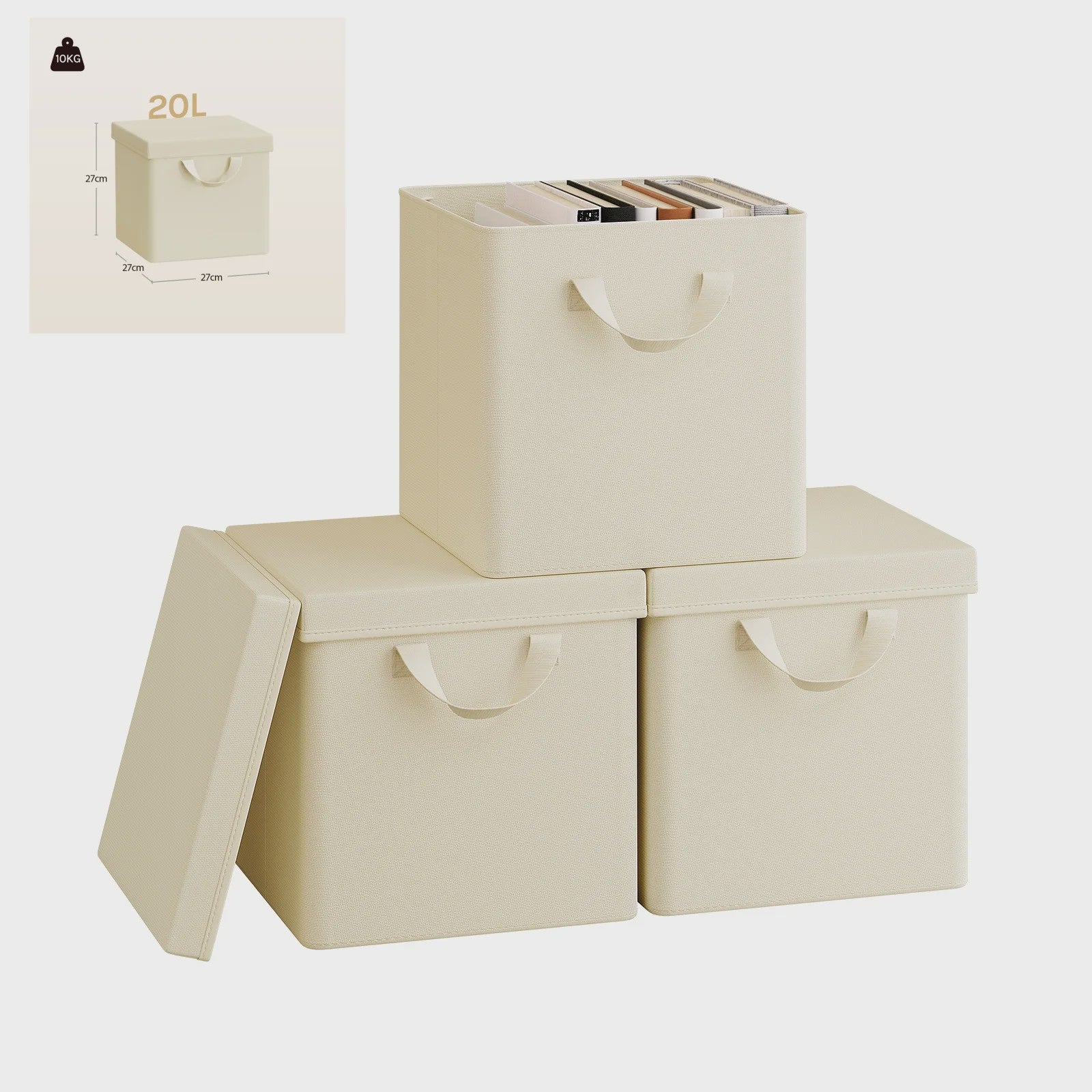 Opvouwbare Opbergbox met Deksel - Set van 3 of 5 - Stoffen Organizer voor Kleding en Speelgoed