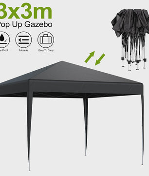 3x3m Pop-Up Gazebo Partytent - Waterdicht, UV-beschermend & Draagbaar