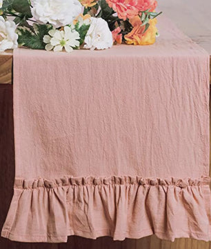 Romantische Katoenen Tafelrunner met Ruches - Perfect voor Feesten, Bruiloften en Decoratie