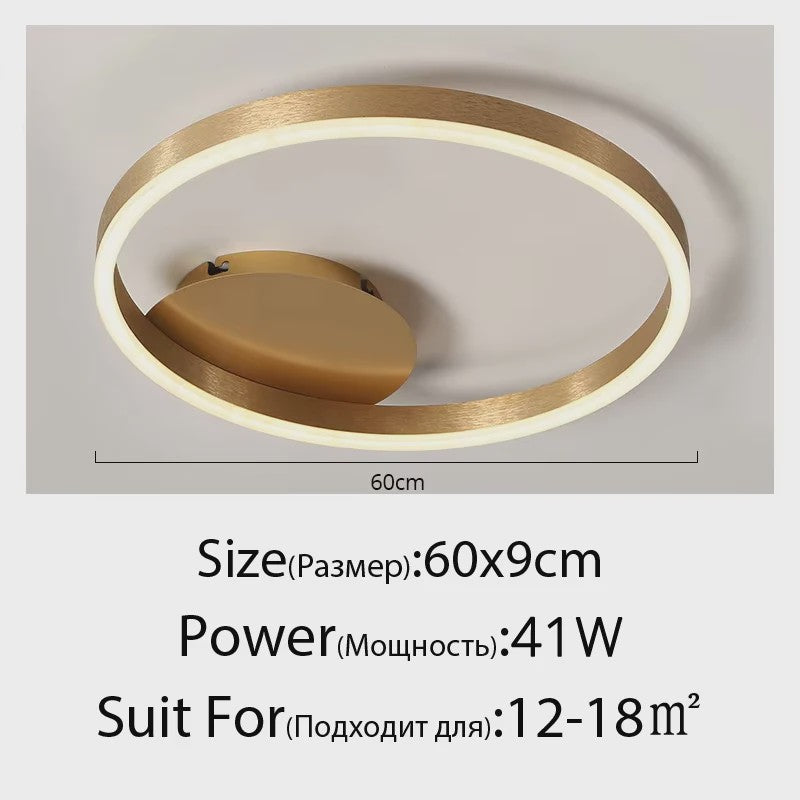 Moderne LED Plafondlamp 3 Cirkels - Goud/Koffie - Woonkamer & Slaapkamer