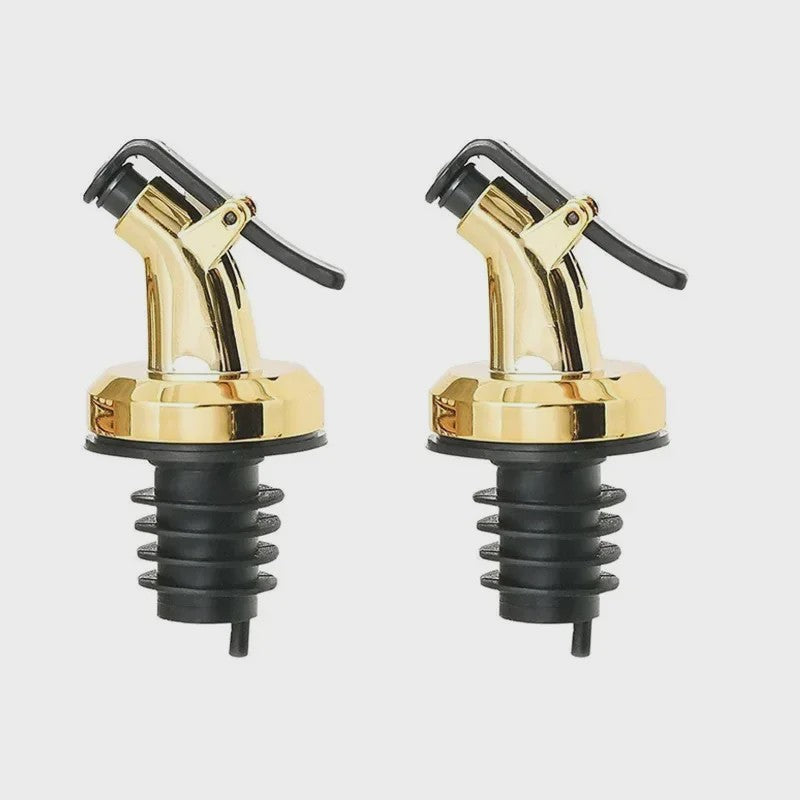 Set van 4x Wijnfles Stop & Olijfolie Schenktuit - Lekvrije Keuken Bar Accessoires