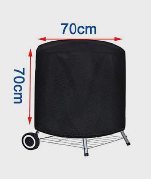 Waterdichte BBQ Hoes Rond Zwart - Heavy Duty 210D Oxford Stof voor Grill, Vuurschaal & Elektrische BBQ