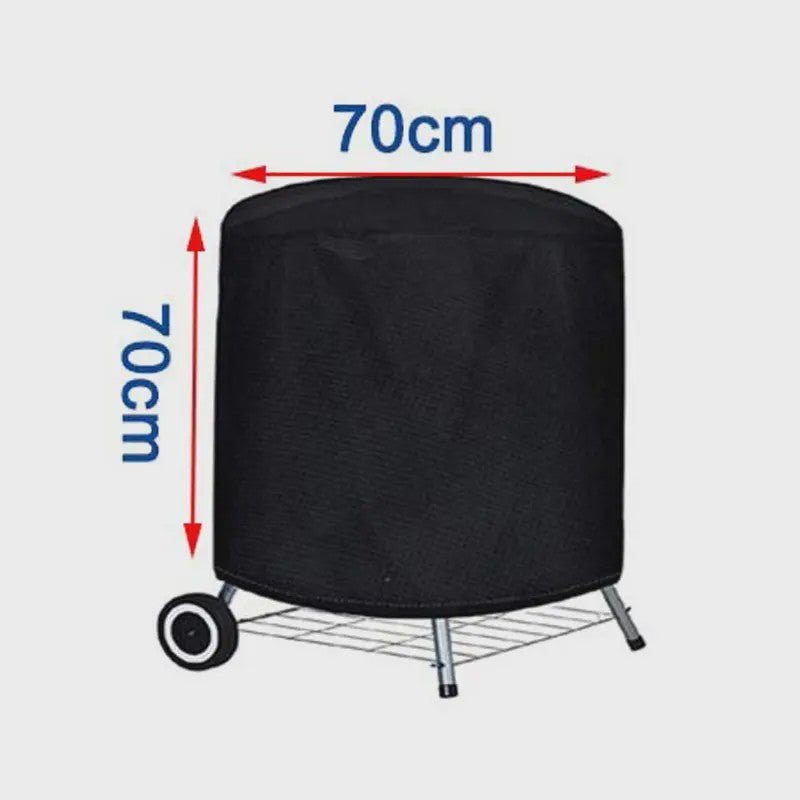 Waterdichte BBQ Hoes Rond Zwart - Heavy Duty 210D Oxford Stof voor Grill, Vuurschaal & Elektrische BBQ