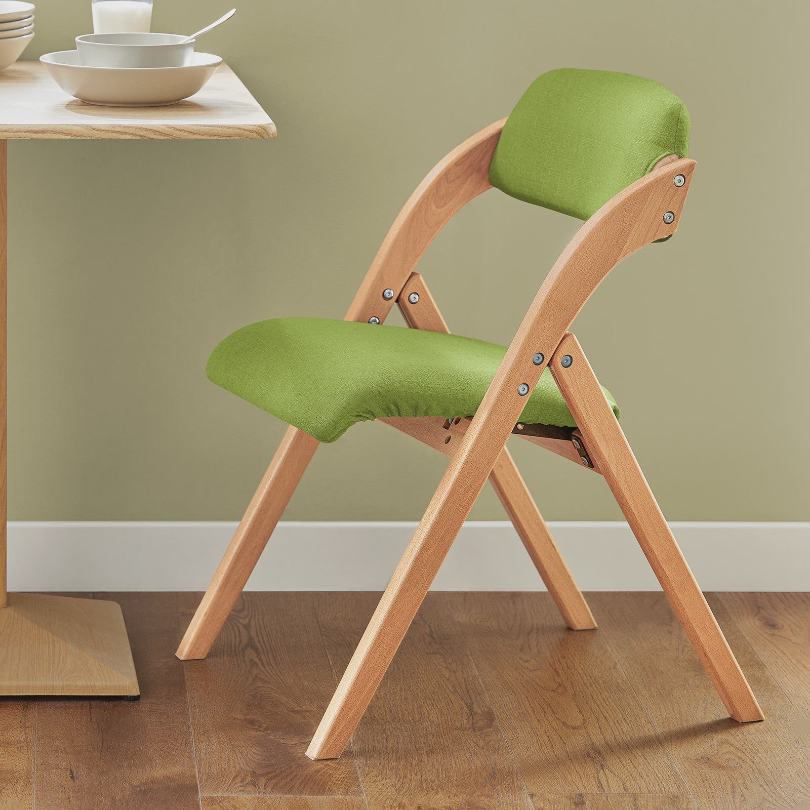Opvouwbare Keukenstoelen met Gestoffeerde Zitting en Rugleuning - Set van 2