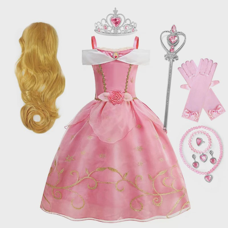 Roze Aurora Prinsessenjurk - Droomjurk voor Feestjes en Verkleedpartijen