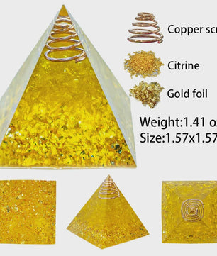 Orgonite Kristal Piramide - Energie & Meditatie Tool - Amethist & Kwarts Decoratie