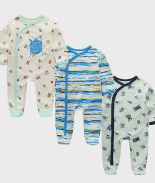 3-Pack Baby Rompers Unisex Katoen - Zacht & Comfortabel voor Pasgeborenen