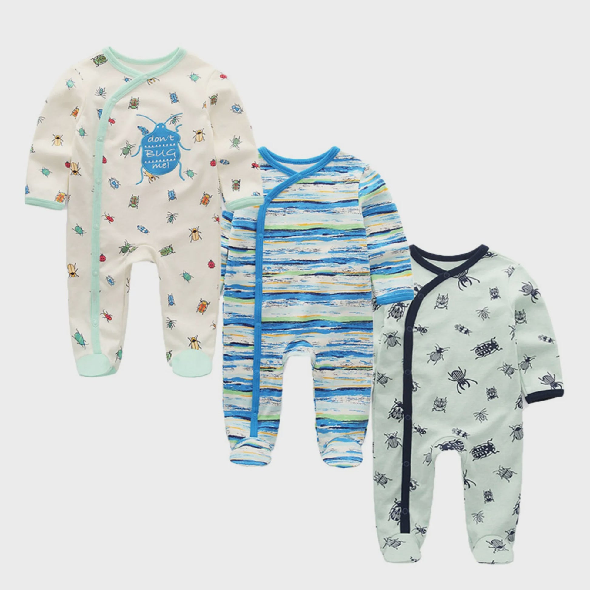 3-Pack Baby Rompers Unisex Katoen - Zacht & Comfortabel voor Pasgeborenen