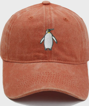 Vintage Pinguïn Cap - Unisex Baseballpet met Gebogen Vizier