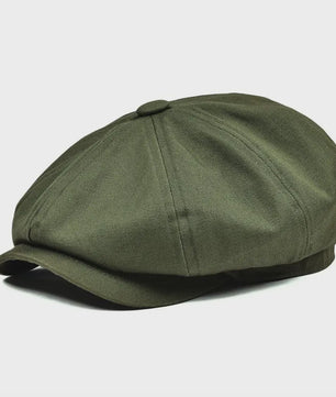 BOTVELA Heren Newsboy Cap - Katoenen Pet met 8 Panelen, Retro Stijl
