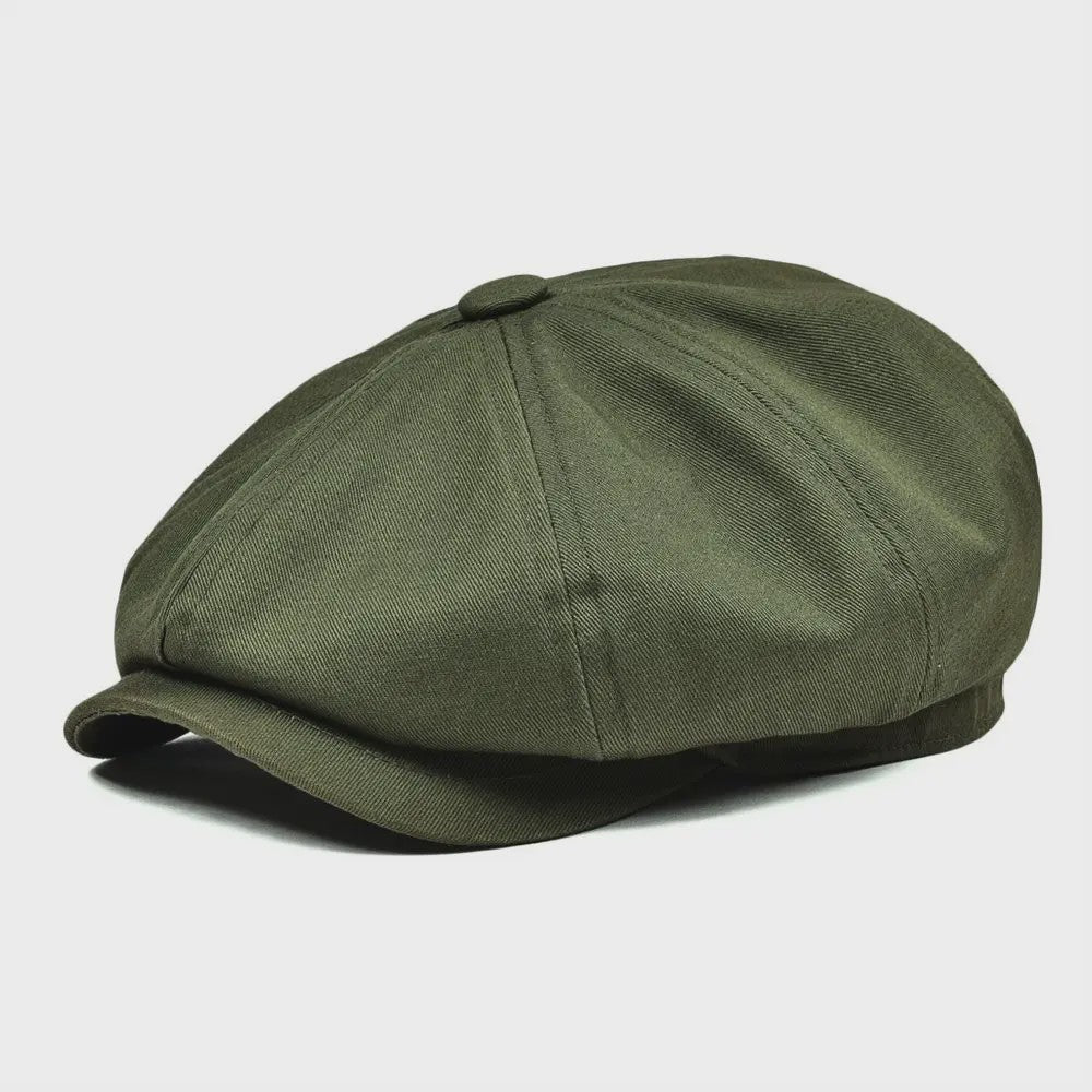 BOTVELA Heren Newsboy Cap - Katoenen Pet met 8 Panelen, Retro Stijl