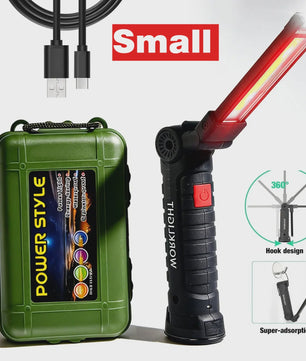 360° Draaibare LED Werklamp met 5 Modi, USB Oplaadbaar, Magneetvoet & Haak