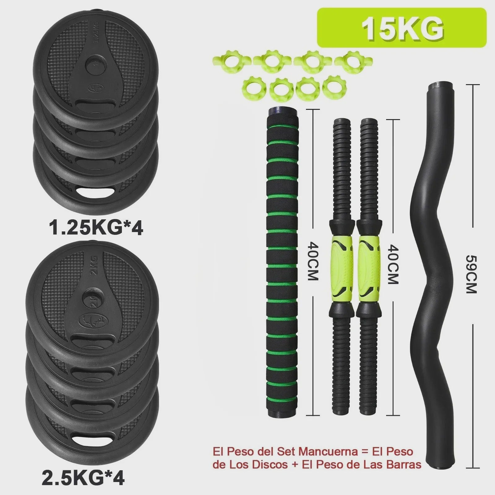 Verstelbare Dumbbell Set 10-40kg met Verbindingsstang - Complete Home Gym Krachttraining