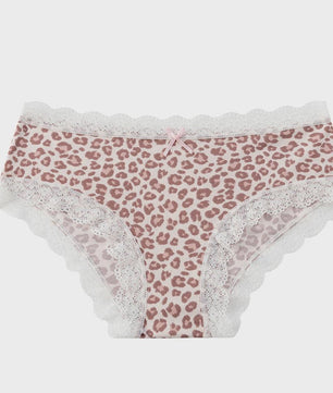 Dames Kant & Luipaardprint Thong Panties - Sexy, Ademend & Comfortabel Ondergoed