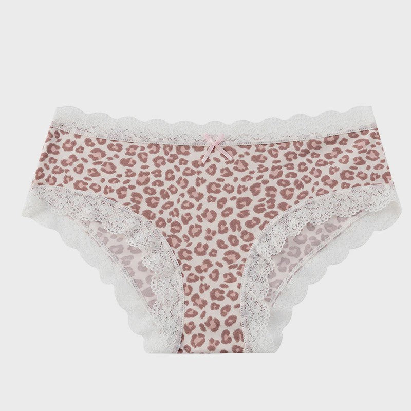 Dames Kant & Luipaardprint Thong Panties - Sexy, Ademend & Comfortabel Ondergoed