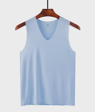 Heren IJszijde Tanktop: Ademend, Slim Fit en Mouwloos Zomerhemd