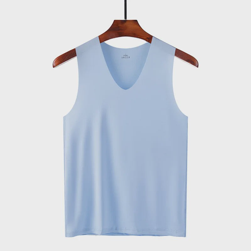 Heren IJszijde Tanktop: Ademend, Slim Fit en Mouwloos Zomerhemd