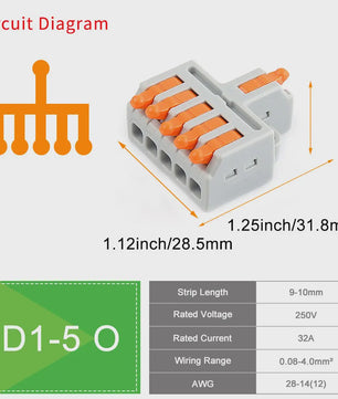 Compacte Snelklemmen voor Elektrische Bedrading - Universele Koppelblokken met Hendel (10/50 Stuks)