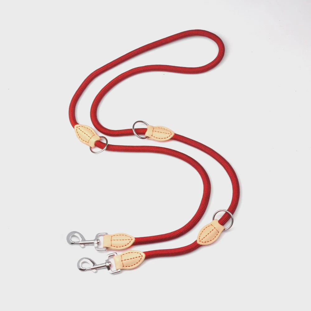 Verstelbare Nylon Dubbele Hondenlijn - Handsfree en Multifunctioneel voor 1 of 2 Honden